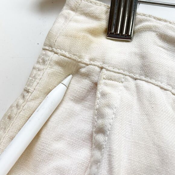 Anthropologie Level 99 Linen utility cargo baggy culottes in cream 28 - Picture 6 of 8